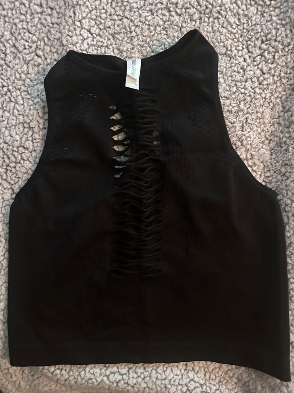 Black Hollow Out Brami Top - Picture 2 of 4